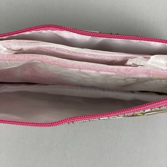 CLINIQUE Floral Print Zip Top Cosmetic Cases 10"x5" & 6"X4" Set of 2 - Picture 10 of 11